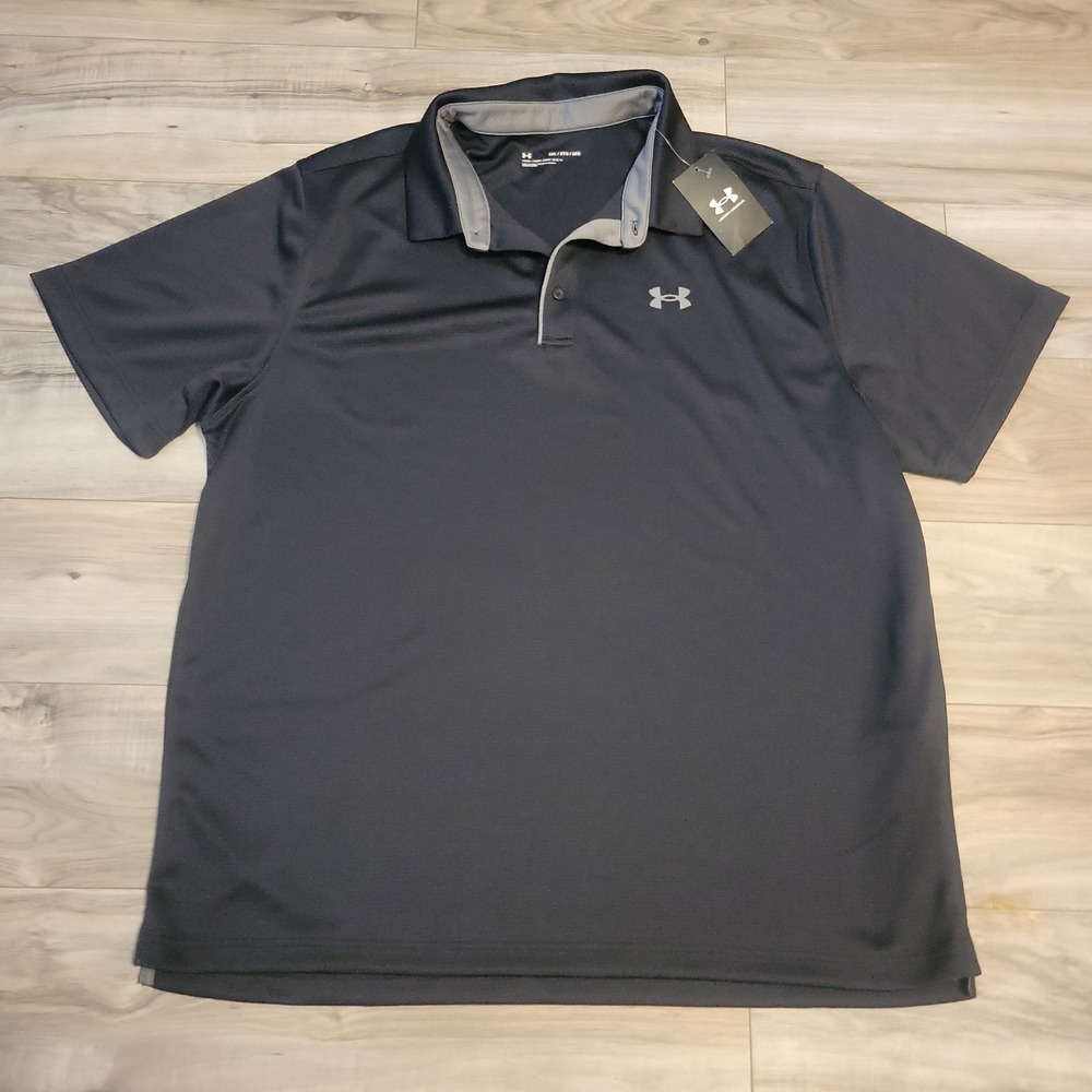 Under Armour Tech Golf Polo Shirt Mens 2XL Performance Stretch Short Sleeves NEW